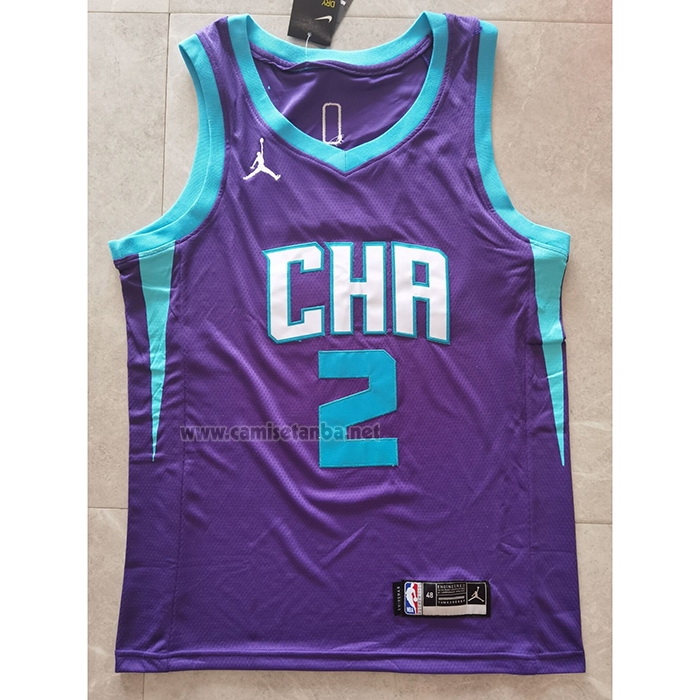 Camiseta Charlotte Hornets LaMelo Ball #2 Statement Edition Violeta